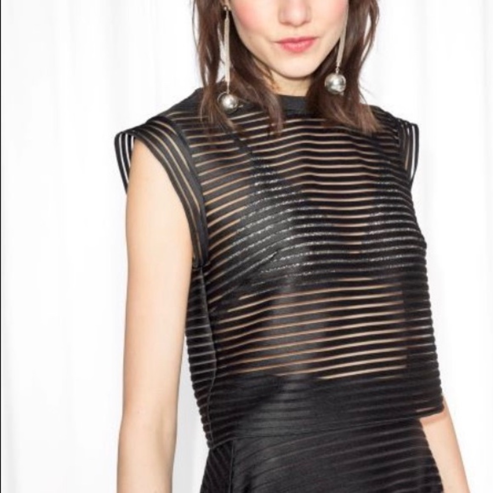 & Other Stories Transparent Stripe Crop Top